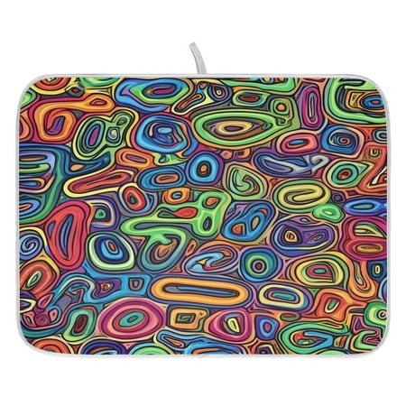 

Abstract Warm Pattern Dish Drying Mat for Kitchen Quick Drying Absorbent Soft Durable 16 x 18