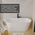 thumbnail image 3 of 59" Acrylic Freestanding Bathtub, Stand Alone Soaking Tub, Glossy White Acrylic, Toe-tap Chrome Drain, cUPC Certified, 3 of 10