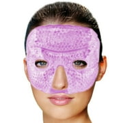 FOMI Hot Cold Gel Bead Facial Eye Mask  Lavender Scented  Ice Mask for Migraine Headache, Stress Relief  Reduces Eyes Puffiness, Dark Circles  Fabric Back  Freezable, Microwavable
