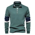 thumbnail image 1 of GigrtiJin Chandail en Molleton à Demi-Fermeture Éclair Patchwork pour Hommes Mode Manches Longues Col Rabattu Vêtements d'Extérieur Décontractés, 1 of 3