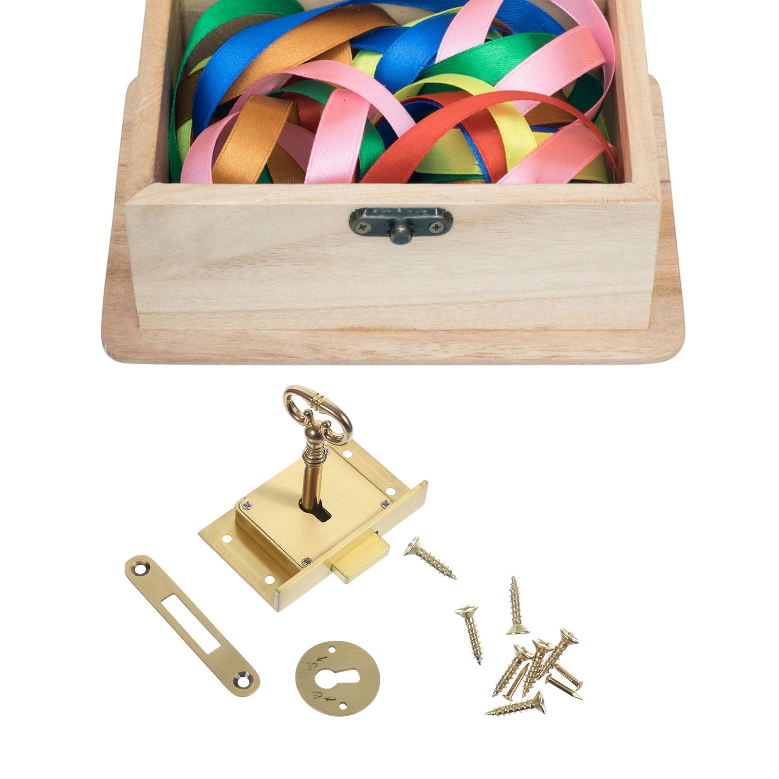 Raindrops 2 Sets  of File Cabinet Lock Secure Drawer Lock Brass File Wooden Box Safety Lock Replacement