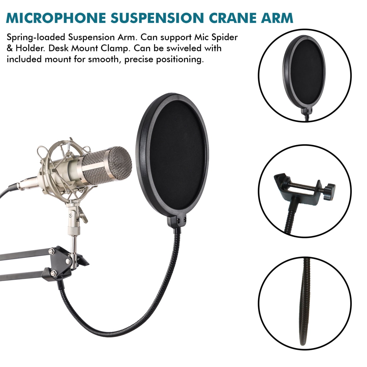 Technical Pro Cardioid Condenser Microphone Studio Kit for Recording and Broadcast