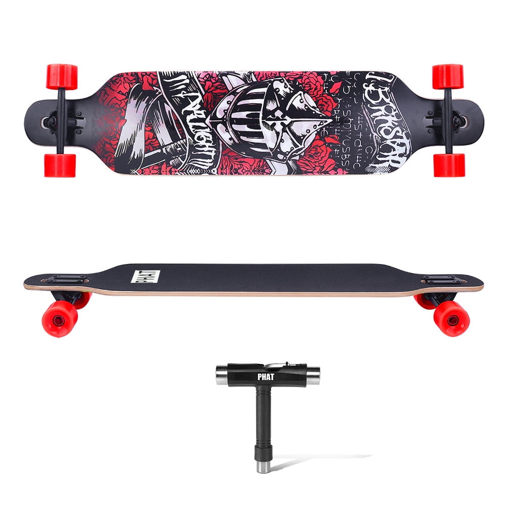 Best Choice Products 41 Pro Longboard Cruiser Cruising Skateboard Speed Board Maple Deck Outdoor Drop Through Deck