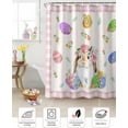 thumbnail image 5 of Easter Shower Curtain Easter Eggs Bunny Spring Flower Shower Curtains for Bathroom Decor Pink Plaid Bath Curtains Sets for Spring Easter Bathroom Decor Fabric Waterproof Standard 72" X 72", 5 of 6