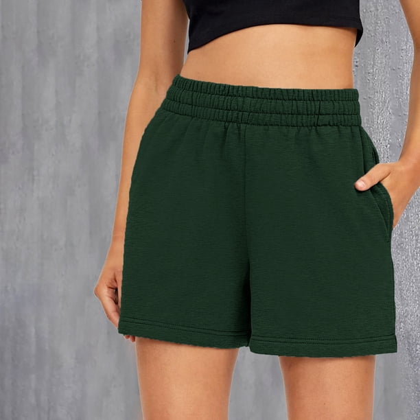 MKLEKYY Pantalones Cortos de Mezclilla para Mujer, Pantalones Cortos Casuales de Verano con Cordón, Cómodos, Elásticos, de Cintura Alta, para Correr con Bolsillos