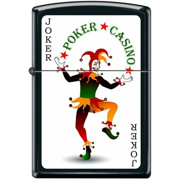 Zippo Lighter- Joker Card Casino Black Matte Windproof Lighter #Z5051