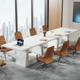 thumbnail image 5 of Finmind 63" Office Executive Desk, Modern Wooden Faux Marble Computer Desk with Sturdy Base, 5 of 9