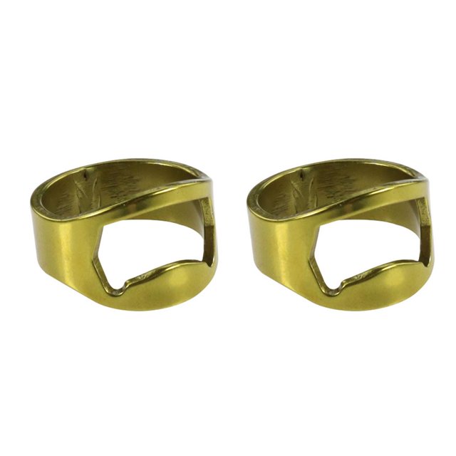 Eigraketly Anillo al aire libre portátil Picnic barbacoa Camping abrebotellas Manual Metal bebida tapa removedor camarero apertura oro Oro 2Conjunto