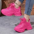 thumbnail image 4 of Pandaie Women's Chunky Sneakers Fashion Platform Casual Dad Shoes Comfortable Sport Work Gym Athletic Walking Running Shoes Hot Pink 6, 4 of 7