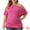 Hot Pink, variant on Unique Bargains Women Plus Size Tops One Shoulder Short Sleeve Ruched Basic Blouses 1X Black