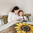 thumbnail image 5 of Manfei Female Men Rustic Floral Sunflower 3 Pieces Queen Comforter Set,Lodge Cottage Ultra Soft Bedding Sets,Vintage Retro Bedding Comforter Set Breathable,Microfiber Bedroom Decor,Reversible, 5 of 8