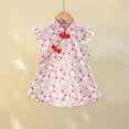 thumbnail image 2 of Otqutp Baby Girls Fly Sleeve 𝗙loral Qipao Dress Princess Chinese Calendar New Year Cheongsam Toddler Ethnic Style Dresses, 2 of 4