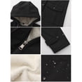 thumbnail image 6 of WTOBBY Women's Composite Velvet Windbreaker Jacket Long Sleeve Hooded Waterproof Rain Coat Solid Color Zip Up Fleece Lined Warm Outerwear for Hiking Travel,Black L, 6 of 8