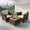 Beige, variant on Resenkos 3-Piece Outdoor Rattan Patio Furniture Set with Washable Cushions – Red & Turquoise Acacia Wood Coffee Table & Sofas for Porch, Yard, Garden