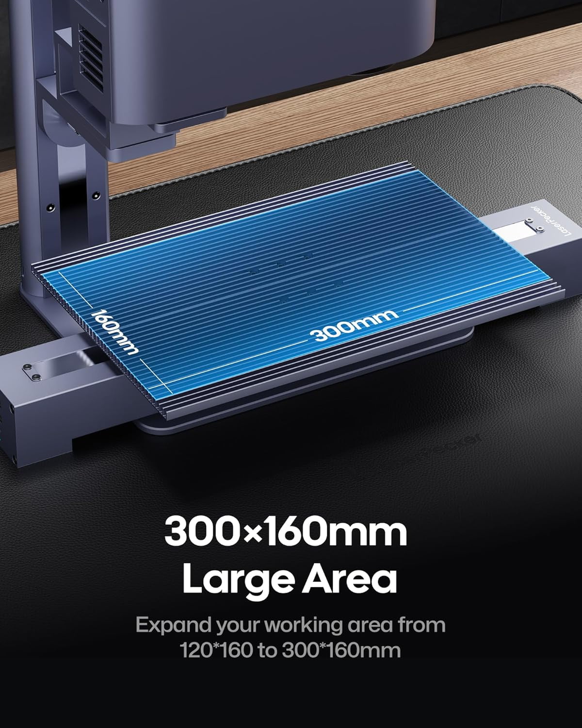 LaserPecker Slide Extension for LP4/LP5 Expand to 300x160mm Engraving Area- Pro Accessories for Batch Processing & Large Projects