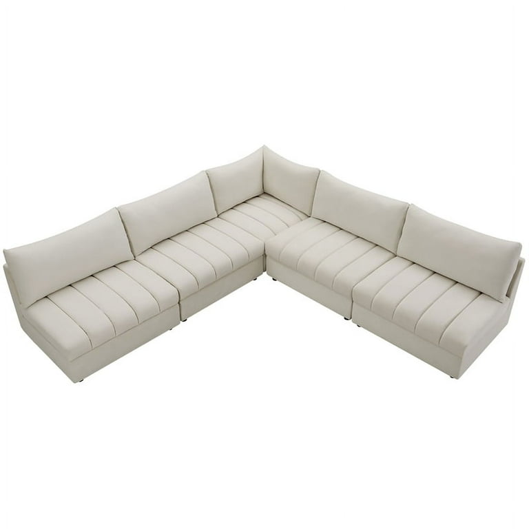 Meridian Furniture Jacob Velvet Modular Sectional 5A Meridian Furniture Jacob Velvet Modular Sectional 5A