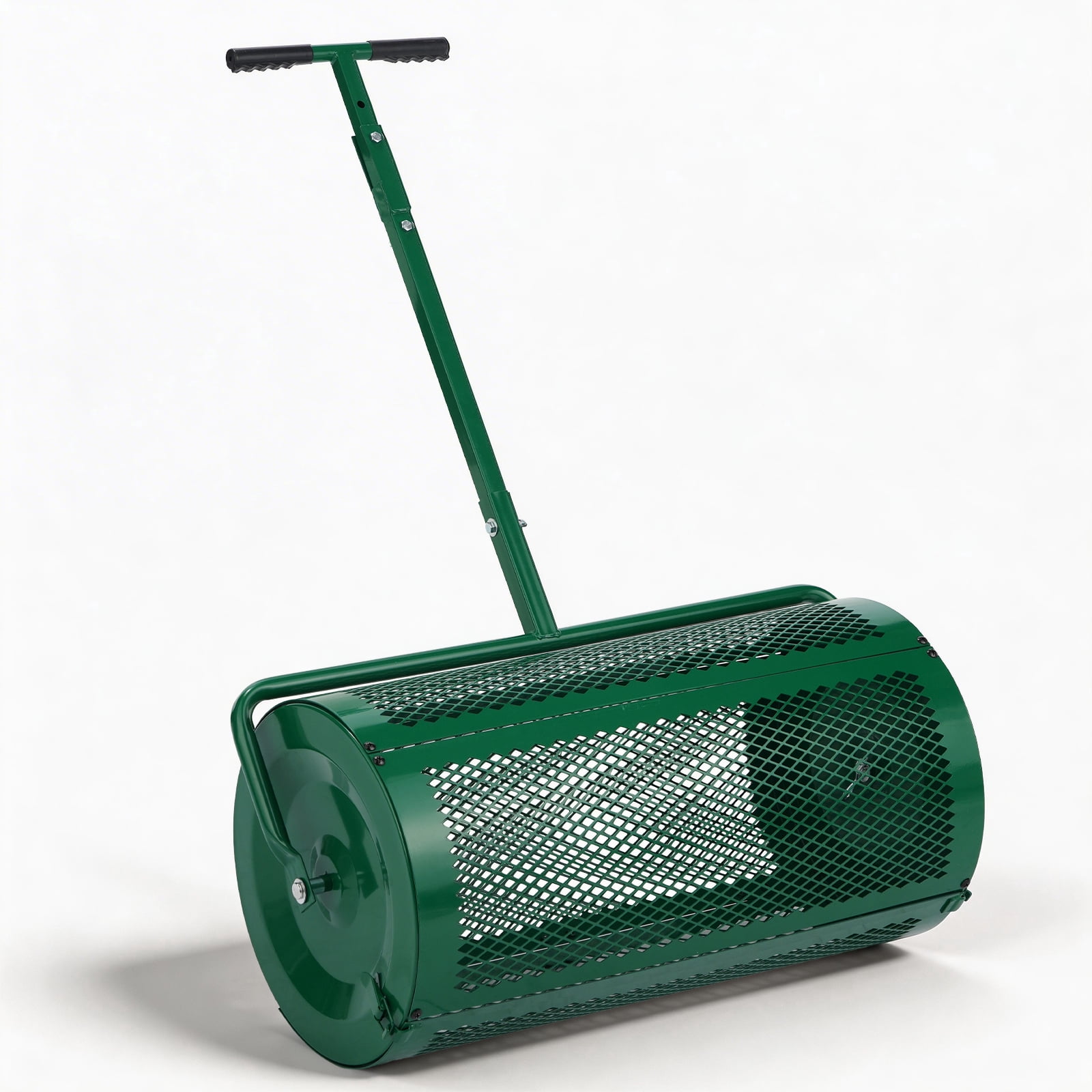 Ktaxon 30" Compost Spreader with Adjustable Handle, Green Steel Mesh Basket for Peat Moss & Manure