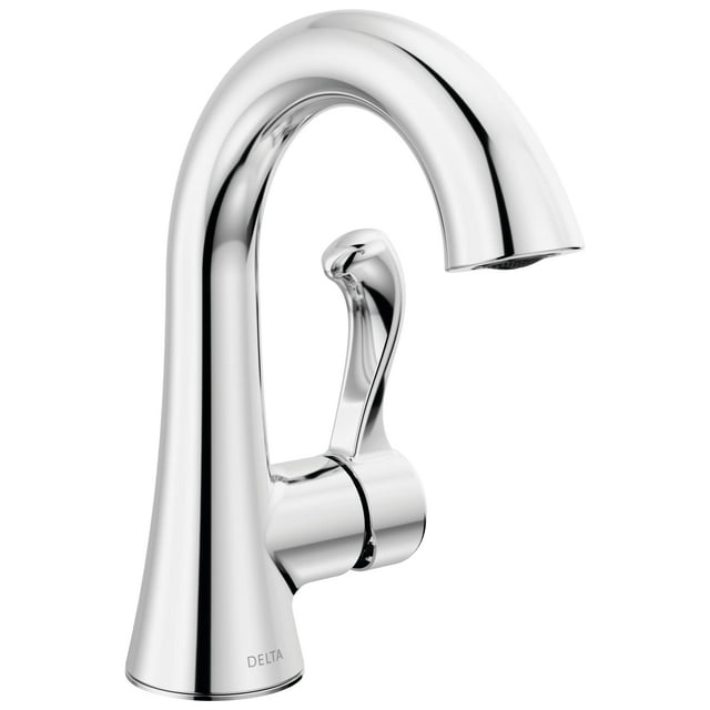 Delta Faucet Robinet de Salle de Bain à Trou Unique Esato, Robinet de Salle de Bain à Poignée Unique Chrome, Robinet d'Évier de Salle de Bain, Ensemble de Vidange Inclus, Chrome 15897LF