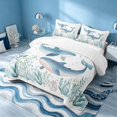 thumbnail image 3 of Erosebridal Ocean Whale Bed Spread Queen, Sea Animal Queen Coverlet Set, Reversible 3 Pieces, 1 Quilt and 2 Pillowcases, 3 of 7