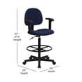 thumbnail image 3 of Scranton & Co Patterned Ergonomic Drafting Chair with Arms in Blue, 3 of 4