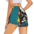 thumbnail image 4 of Picia Modern Hip-Hop Skull Pattern Women's 2 in 1 Athletic Running Shorts High Waisted Workout Casual Gym Sweat Shorts with Comfy Liner Zipper Pockets-Medium, 4 of 9