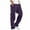 Purple, variant on Baggy Cargo Pants Men Fleece Lined Men Casual Solid Multiple Pockets Outdoor Straight Type Fitness Pants Cargo Pants Trousers Dark Gray 2X