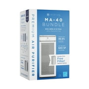 جهاز تنقية الهواء Medify Air White MA-40 مع مرشحات HEPA I روائح غبار الدخان وبر الحيوانات الأليفة 3 في 1 مع مرشح مسبق HEPA H13 والكربون المنشط I إزالة 0.1 إلى 0.3 ميكرون I تغطية 1،793 قدم مربع I حزمة القيمة