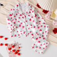thumbnail image 2 of Tisuna Valentine'S Pajamas Outfit Set For Girls Heart Print Long Sleeve Lapel Neck Sleepwear Fashion Soft Girls Festival Casual Wear Beige Size 18-24 Months, 2 of 9