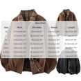 thumbnail image 3 of WIZUTIZ Men's Casual Jacket Loose Patchwork Fake Two-Piece Plaid Collar Lapel Full Zip Long Sleeve Polyester Coat for Spring Winter Daily Commute Party Mens Fashion, 3 of 9