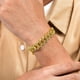 thumbnail image 5 of JeenMata Pulsera de eslabones cubanos de metal amarillo para hombre - Joyería elegante y elegante, 5 of 6