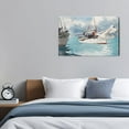 thumbnail image 3 of Canvas Wall Art - Fishing Boats by Winslow Homer Classic Artwork Picture Print with Framed Famous Watercolor Painting Hang for Home Office Bedroom Living Room Wall Decor-18" X12", 3 of 4