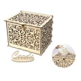 thumbnail image 4 of CIMAXIC wedding Wood Wedding Storage Box Flower Box for Wedding Party Gathering (One Key, 12 Rubber Rings, Small Size),9.84"X7.87"X7.2", 4 of 4