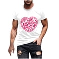 thumbnail image 2 of Aloohaidyvio Men's Heart Graphic T Shirt Valentine's Day Tee Shirt Casual Lover Gift Short Sleeve Tops, 2 of 5