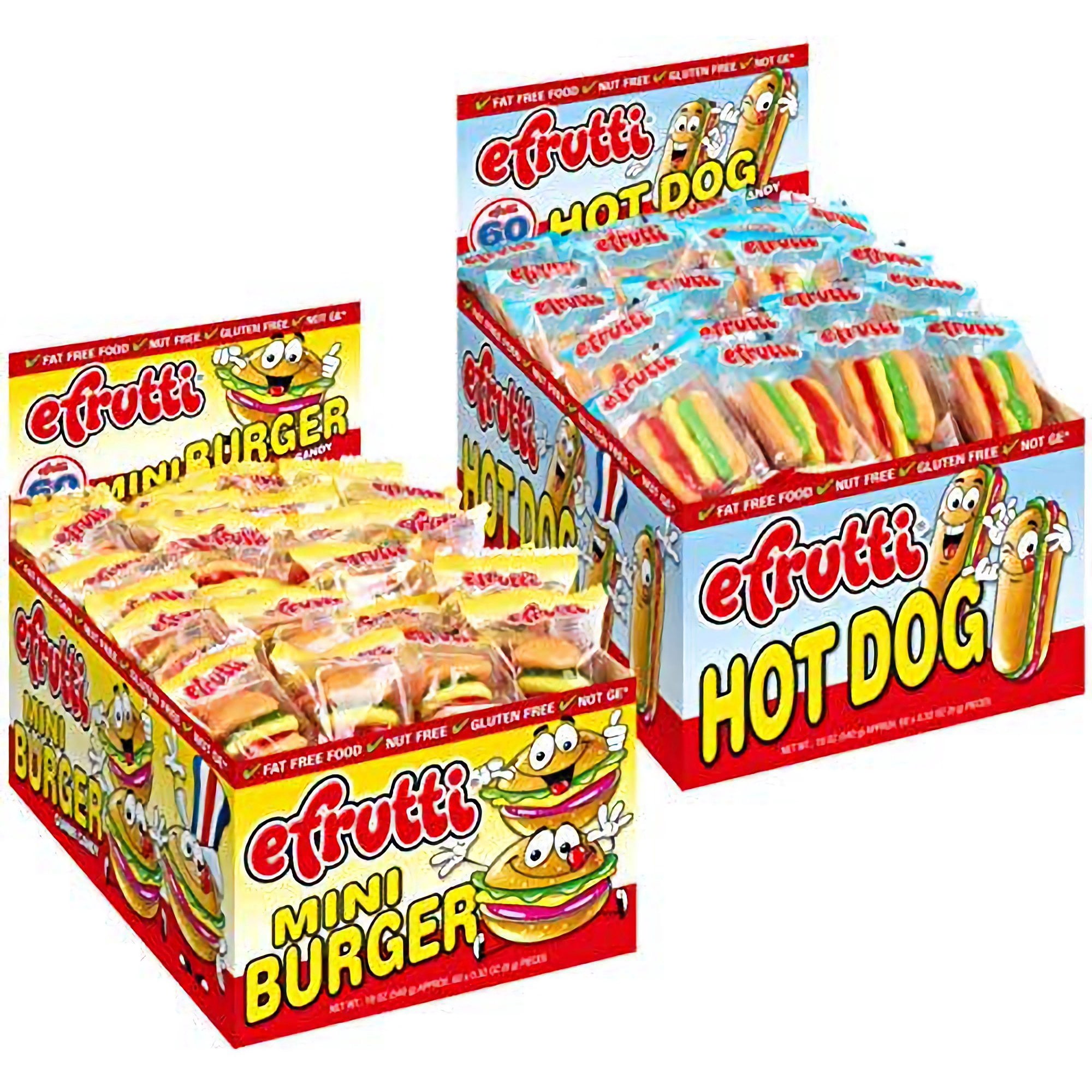 E Frutti Gummy Mini Burger and Hot Dog Variety Pack of 120