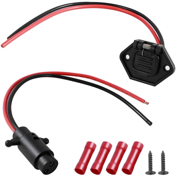 GJX Trolling Motor Plugs 12V 8/10 Gauge 2 Wires Trolling Motor Plug and Receptacle Set Male and Female Trolling Motor Connector Waterproof Trolling Motor Plug Quick Connect for Marine Boat
