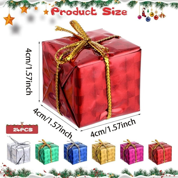 24 Pcs Mini Gift Boxes Christmas Ornaments,Bexikou 1.57inch Mini