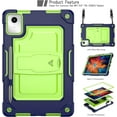thumbnail image 6 of FIEWESEY Protective Case for Lenovo Tab M11 TB-330FU 2024, Lenovo Xiaoxin Pad 2024 TB331FC Shockproof Rugged case with Kickstand Tempared Glass for Lenovo Tab M11 11 Inch (Navy Blue/Green/1 PCS), 6 of 6