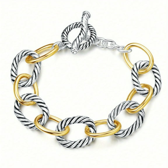 Exquisite Braided Wire Rope Twisted 1pc Bracelet - Suitable for Daily Wear by Women and Mothers - Ideal Gift,golden   silvery