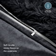 thumbnail image 6 of Bare Home Shaggy Faux Fur Duvet Cover - Ultra Soft - Fluffy Crystal Velvet - Queen, Black, 6 of 7