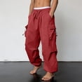 thumbnail image 4 of Leesechin Men's Baggy Cargo Pants Trendy Casual Parachute Pant Loose Fit Harem Joggers with Pockets for Streetwear, 4 of 7