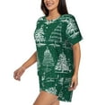 thumbnail image 2 of Easygdp Christmas Trees Women's Pajama Set,Sleepwear with Buttoned Top and Elastic Waist Shorts, Ideal for Lounging, Yoga, Beach, and Casual Wear-4X-Large, 2 of 8