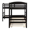 thumbnail image 4 of Harper & Bright Designs L-Shaped Twin Bunk Bed with Trundle, Pine Wood Twin Size Bunk Bed Frame, Can be Separated into Two Beds, No Box Springs Needed (Espresso), 4 of 8