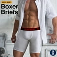 thumbnail image 2 of Rocky High-Performance 9" Men's Boxer Briefs with Stay-In-Place Pouch® White (Red Waistband) XL, 2 of 6