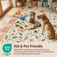 thumbnail image 4 of Design&I 5'x7' Washable Area Rug Flatweave & Daily Traffic Ready Funky Abstract Occult Botanical Oversized Petals Curling Stems for Guest Room, Lounge, Apartment, 4 of 7