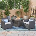 thumbnail image 3 of Noble House Caley Outdoor 4-Seater Print Chat Set w/ Fire Pit Stone, 3 of 9