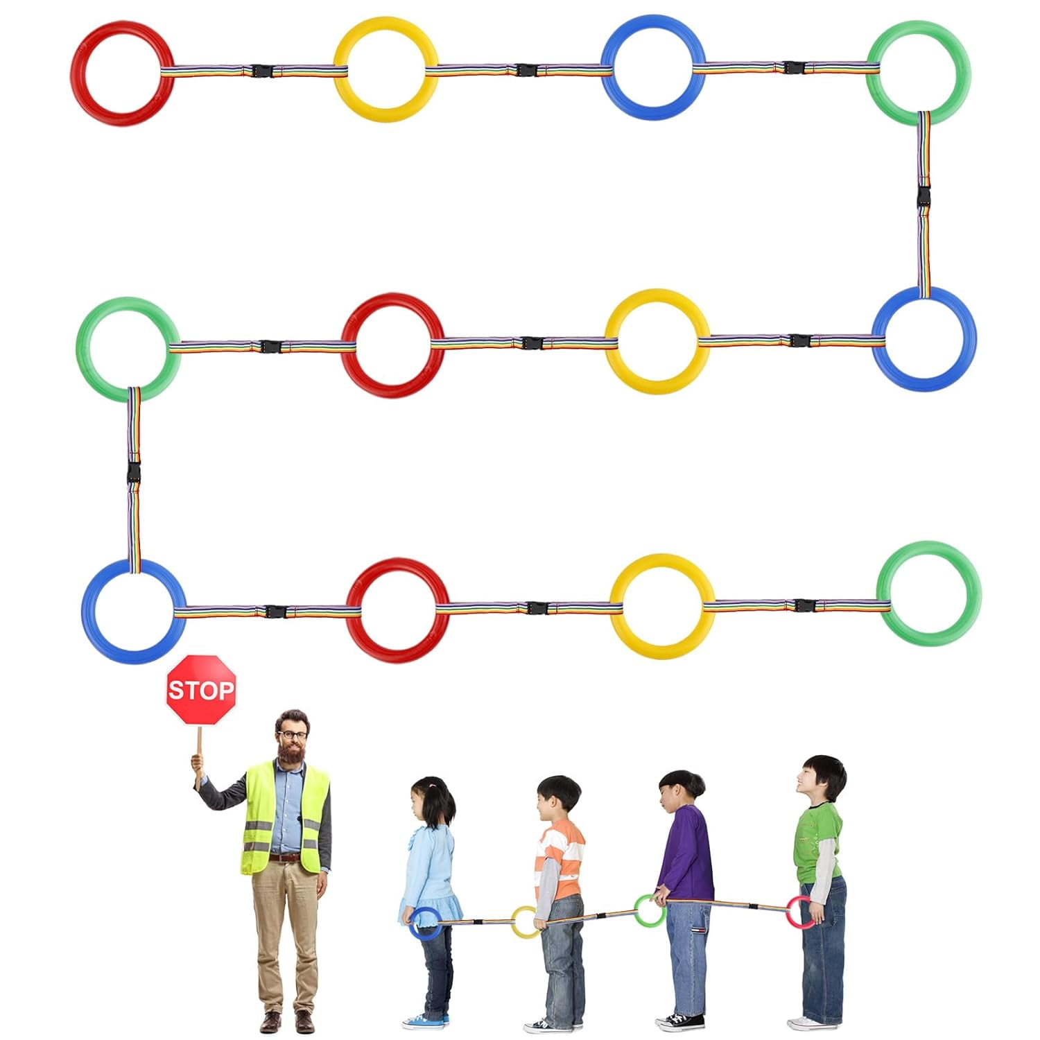12pcs Toddlers Walking Ropes, Children Detachable Transition Rope Preschool Walking Rope Kids Walking Rope Line for Preschool Daycare Kindergarten Class School Kids Outdoor Supplies(xxw)