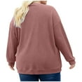 thumbnail image 5 of qucoqpe Women's Plus Size Pullover Sweatshirts Fall Winter Trendy Long Sleeve Crewneck Sweatshirt Casual Oversized Tops, 5 of 6