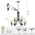 thumbnail image 4 of Dextrus 9 - Light Matte Black Candle Style Pendant, Classic Chandelier with Clear Glass Shade, Modern Pendant Light Ceiling Light for Dining Room Living Room Bedroom, 4 of 5
