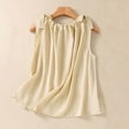 thumbnail image 2 of Timegard Crop Tank Tops for Women Crew Neck Tie Flowy Beach Wear Casual Loose Sleeveless Top Blouse, 2 of 5