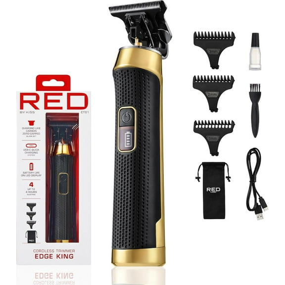 Red by Kiss Edge King Cordless Trimmer, Zero-Gapped